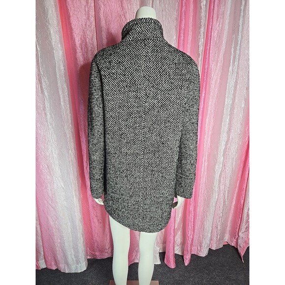 J. Crew Houndstooth Wool Blend Lined Classic Mock Neck Coat Size 10 - Picture 8 of 14